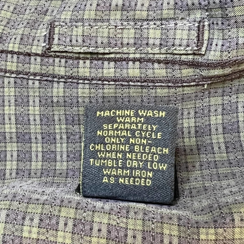 Aigle Men's Olive Green Checkered Button Down Shirt XL EUC - Picture 8 of 11